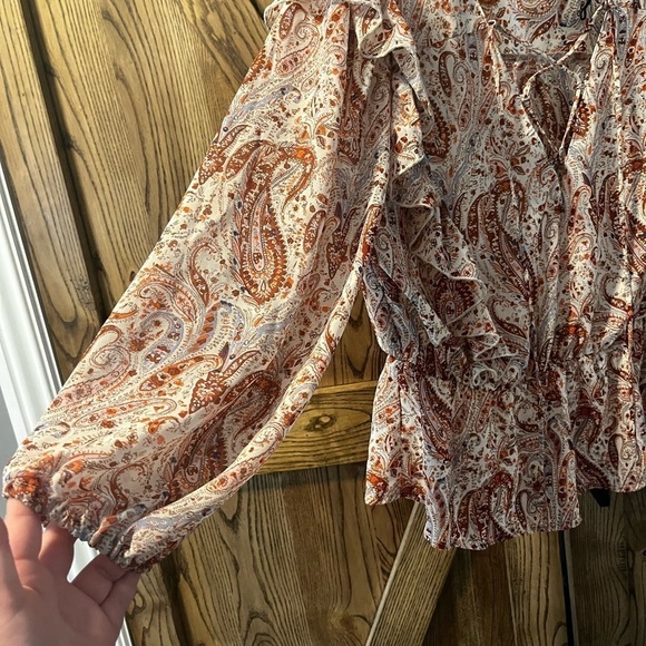 MINK pink paisley print blouse L - Picture 3 of 8